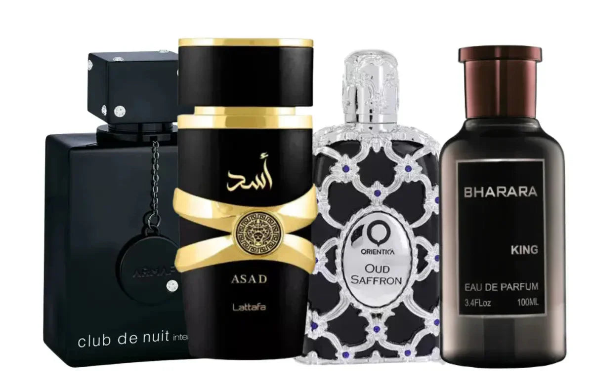Set od 4 parfema | Club de Nuit, King, Oud Saffron, Asad